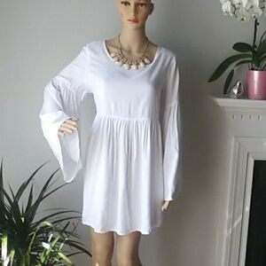 Persaman New York white tunic dress lagenlook mini